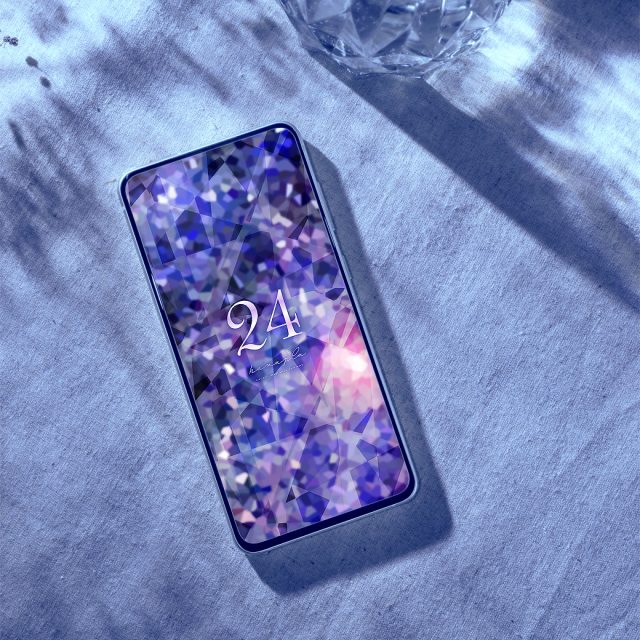 【キラキラ最強タンザナイト＋数字24】💎✨青紫に輝く宝石の力で美意識を高め幸運を引き寄せる🌌最強に光輝くスマホ壁紙・待ち受け画像💖