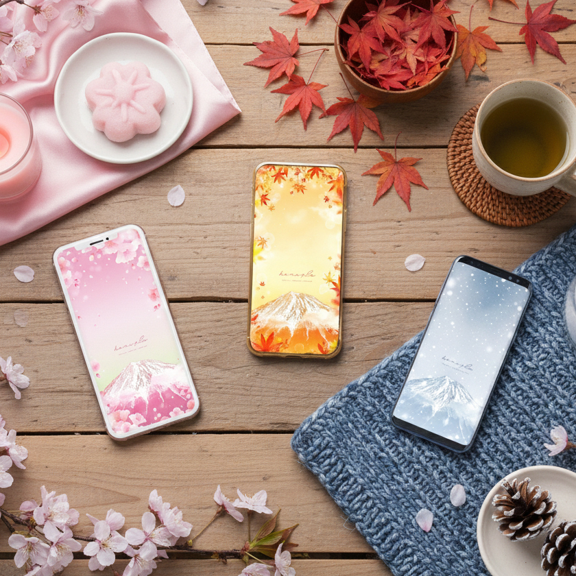 縁起の良い開運富士山の待ち受け画像壁紙