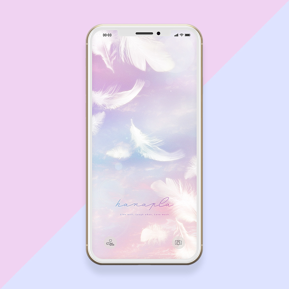 天使の羽根とパステル背景の待ち受け画像（スマホ壁紙）