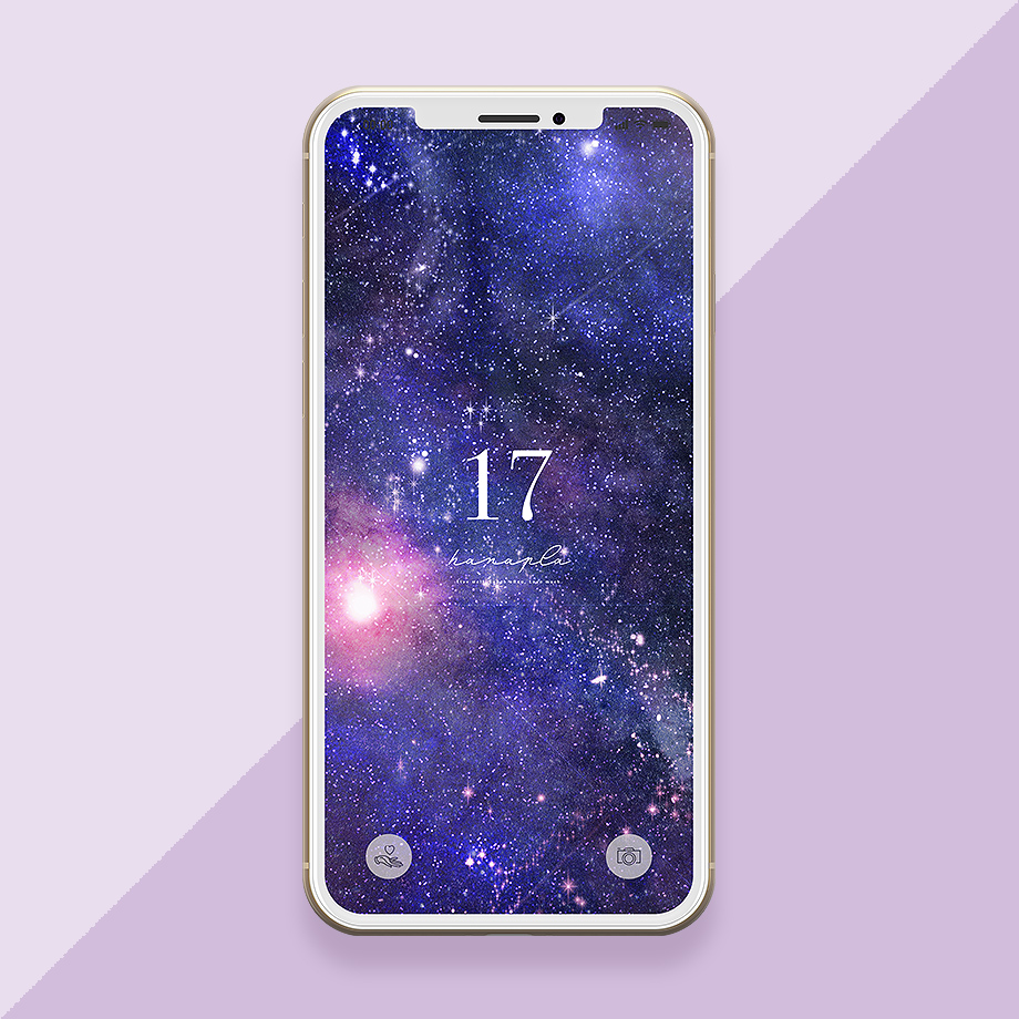 【出会い運UP】自分の魅力が輝く！キラキラと美しい宇宙と数字17のスマホ壁紙