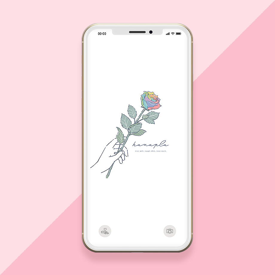 レインボーローズの待ち受け画像（スマホ壁紙）