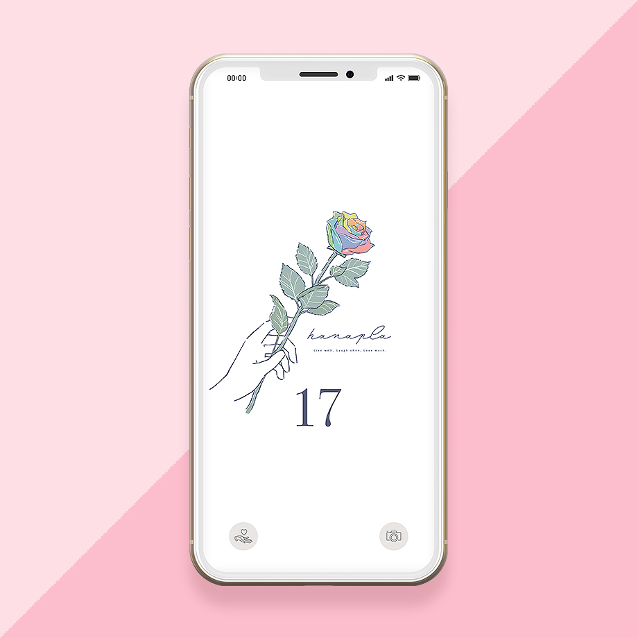【恋愛運アップ】自分磨きとレインボーローズで恋を叶える！美と努力の数字17のスマホ壁紙