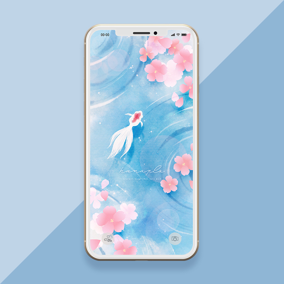 【春の開運】桜と金魚の待ち受け画像（スマホ壁紙）