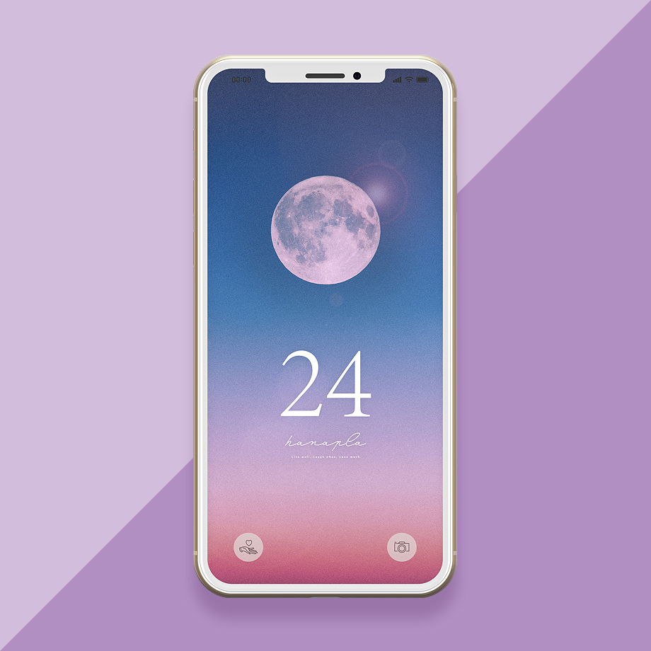 【満月と数字24で最強の金運壁紙】エンジェルNo.24 美しい満月のiPhone待ち受け