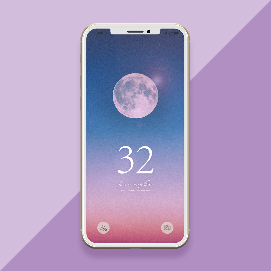 【チャンスに強くなる壁紙】ラッキーナンバー32数字 美しい満月のiPhone待ち受け