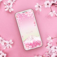 【春最強美の桜花爛漫富士】🌸ピンク空と桜吹雪に包まれる幻想の富士山🗻幸福と開運を招く華やかスマホ壁紙✨