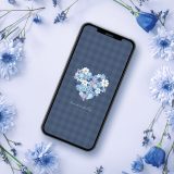 【幸せハートの青いフラワーブーケ】💙心を癒す清らかなブルーデザイン✨毎日に安らぎと幸運を呼ぶスマホ壁紙🌸