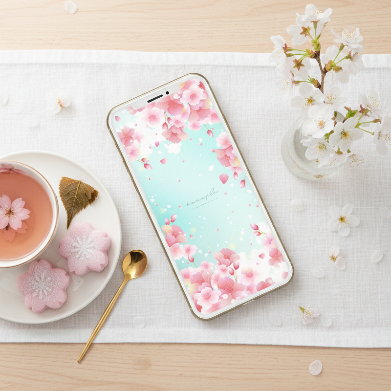 【桜舞う春うらら浄化の空】🌸天から舞い降りる幸運の花びら✨良縁と出会い運を呼ぶ愛の開運待ち受け💫