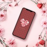 【幸せハートの赤いフラワーブーケ】🌸愛と開運を呼び込む可憐デザイン✨スマホ壁紙に咲く幸せ待ち受け🌹