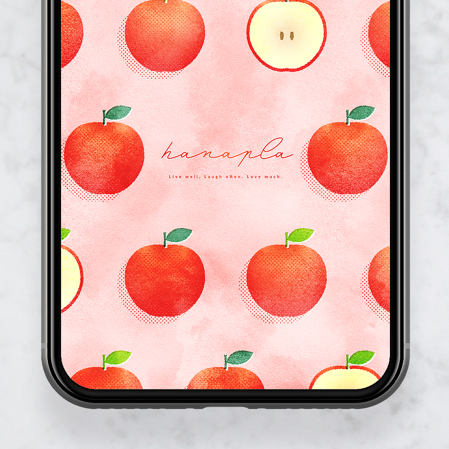 【幸せ実る開運フルーツりんご】🍎願いが叶う！赤い果実で恋愛運もアップする華やかスマホ壁紙♪
