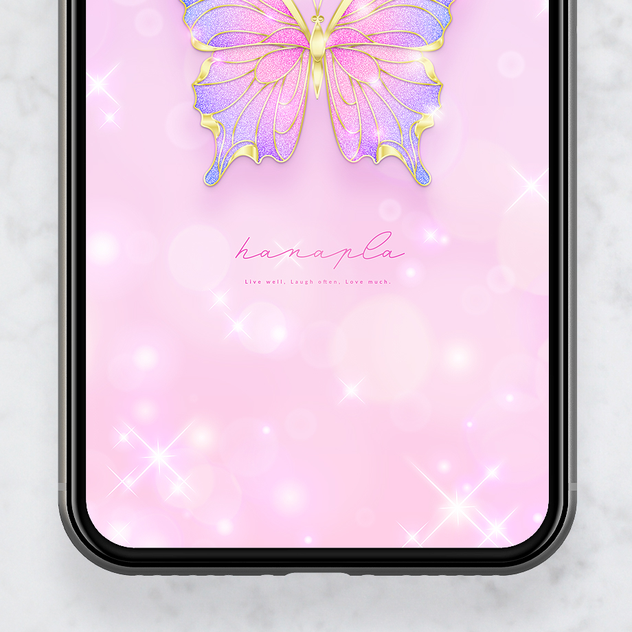 【キラキラ舞う🦋ピンクアゲハ】夢叶うスマホ壁紙💎幸運を呼ぶグラデーション💖✨