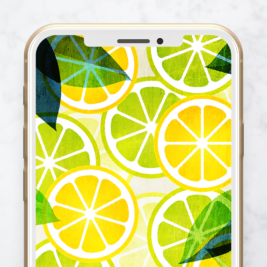 【フルーツリングの果実レモン】爽やかイエローで気分もリフレッシュ🍋✨元気と幸運を運ぶスマホ壁紙💛