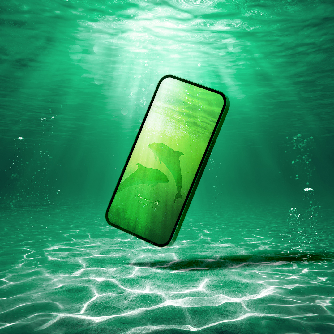 【グリーンイルカの深呼吸海中ヒーリング】癒しと再生をもたらす🐬🌿スマホ壁紙で心をリセット✨
