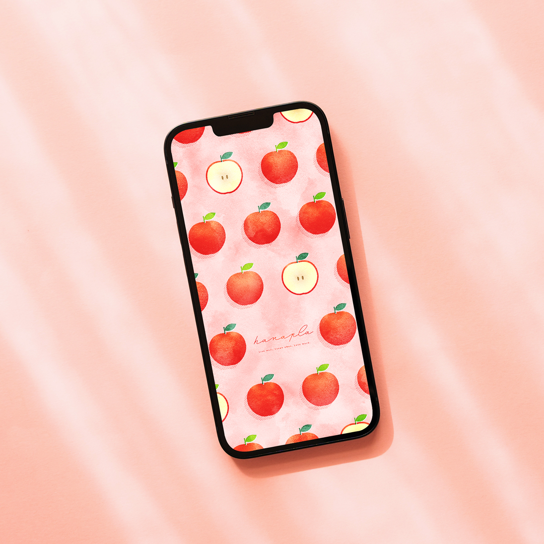 【幸せ実る開運フルーツりんご】🍎願いが叶う！赤い果実で恋愛運もアップする華やかスマホ壁紙♪