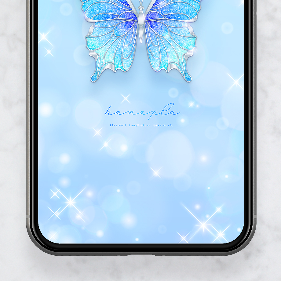 【キラキラ舞う💙ブルーアゲハ】幸運を運ぶ宝石蝶🦋輝く水色グラデが心を浄化するスマホ待ち受け✨