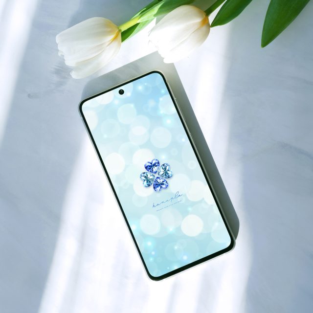 【四つ葉ジュエリーのブルー】幸運呼び込む💎ブルーサファイア＆アクアマリンの輝き✨透明感あふれる癒しの待ち受け💙