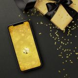 【無敵の輝き大粒イエローダイヤ】✨金運・魅力・幸運を引き寄せる💎黄金のヘキサゴンが光り輝くスマホ壁紙🌟