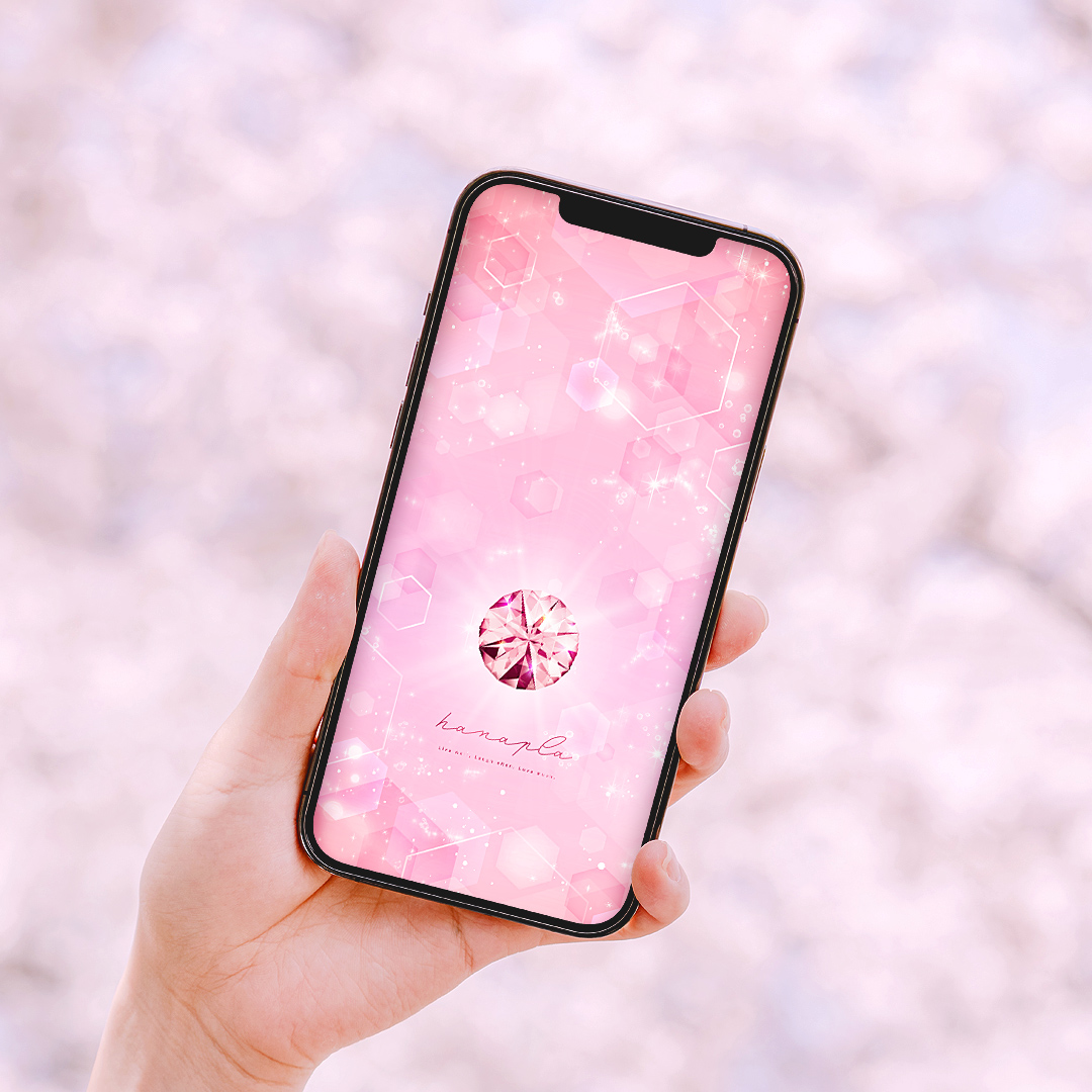 【幸福の輝き大粒ピンクダイヤ】心ときめく💎六角の煌きと幸運をまとう癒しのピンク待ち受け画像🌸