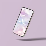 【天使の白い羽根ピンクパープル】癒しと願いを運ぶスマホ壁紙🪽心を浄化する幸運のグラデーション空