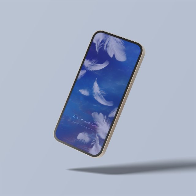 【天使の白い羽根インディゴブルー】大天使ミカエルの祝福🪽守護と浄化を届ける癒しのスマホ壁紙✨