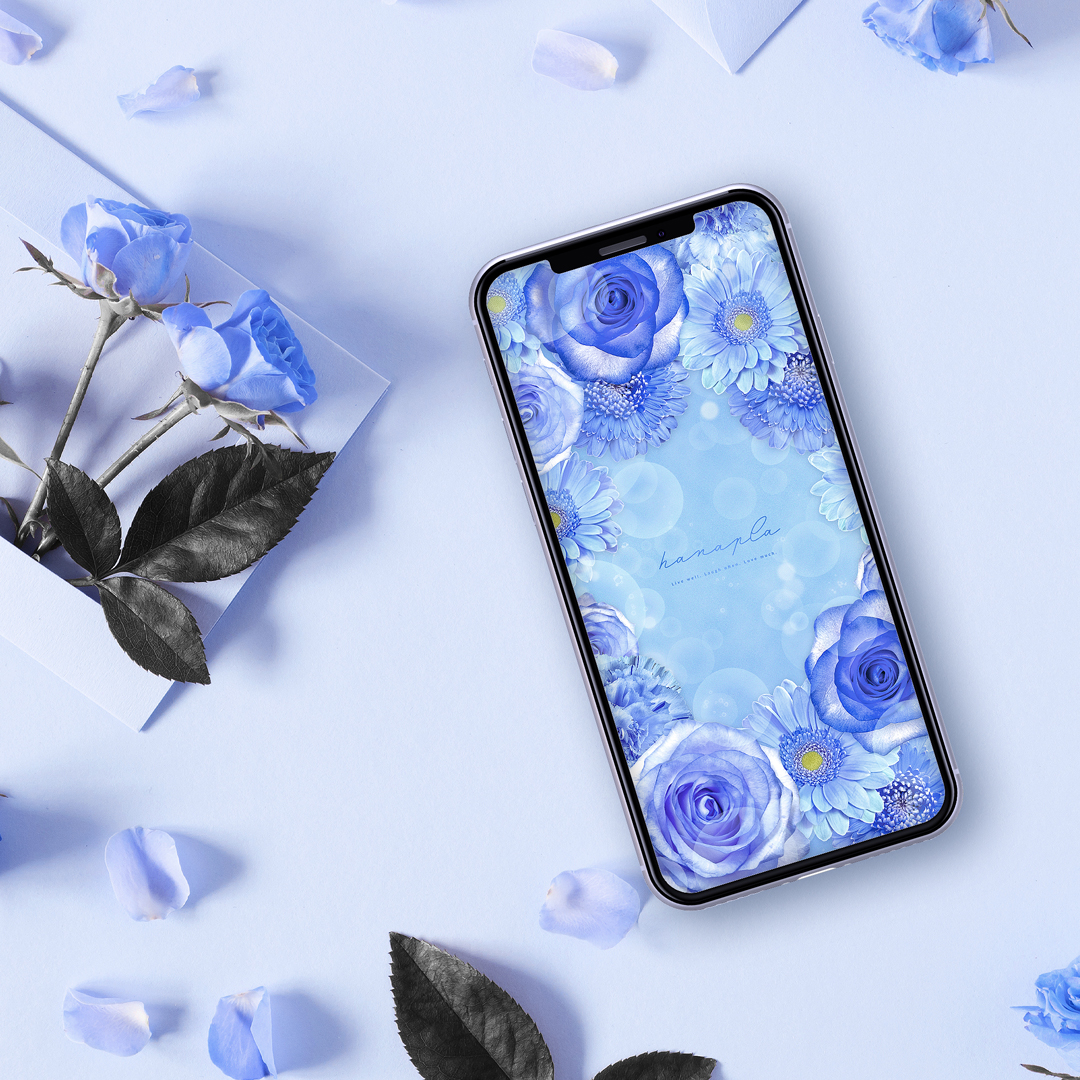 【キラ盛りブルーフラワー】癒しと幸運を呼ぶ💙華やか壁紙✨スマホ待ち受けに