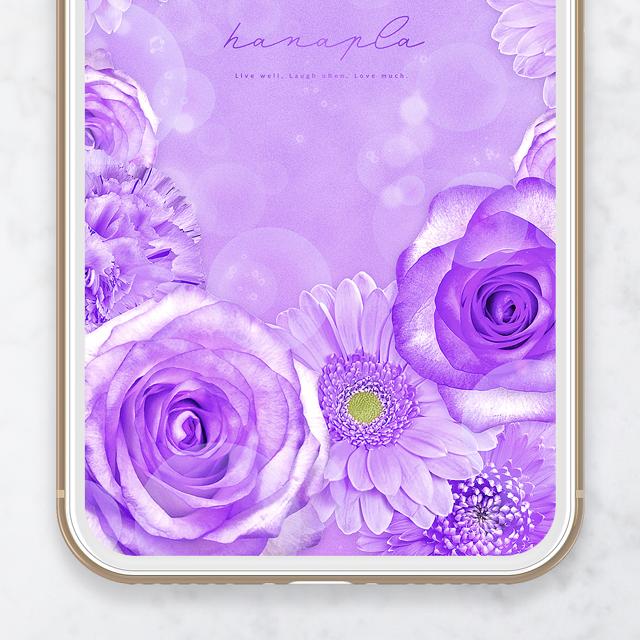 【キラ盛りパープルフラワー】華やか紫の花束💜願いが叶う✨癒しと運気UPのスマホ待ち受け壁紙💐