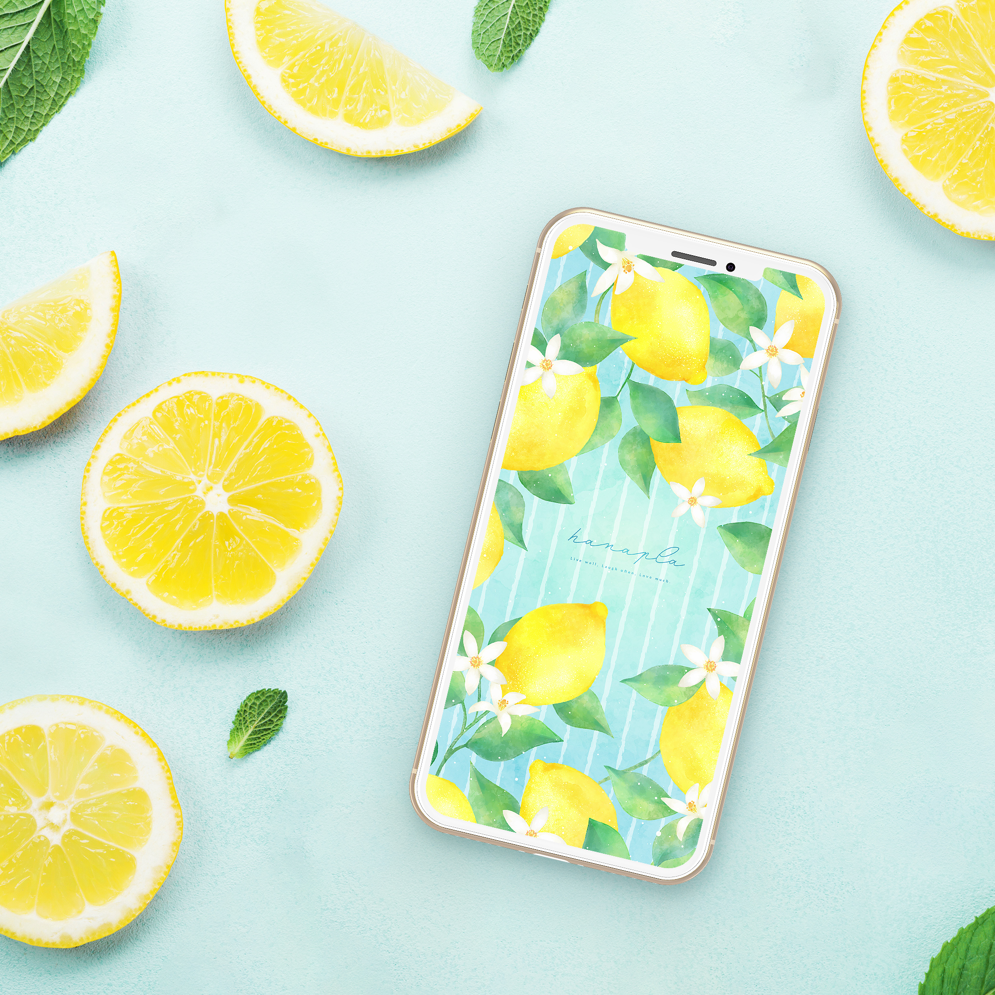 【ピチピチ爽やかレモン🍋】元気をくれるビタミンカラー🌿癒しと幸運を呼び込むスマホ壁紙💛