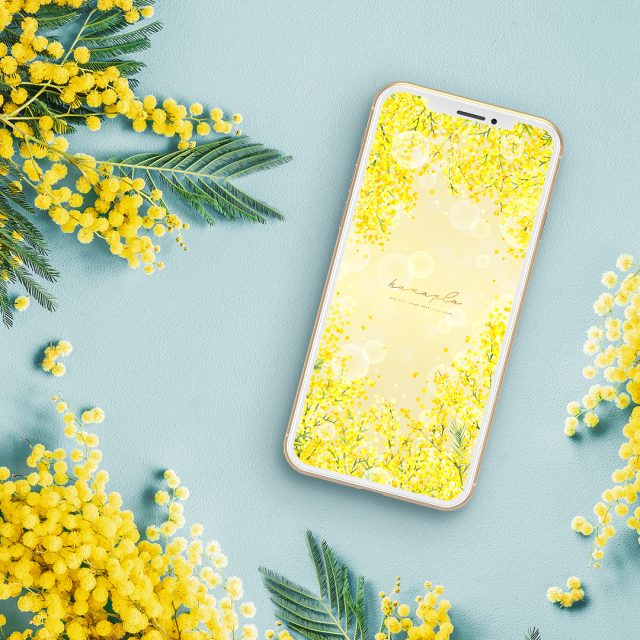 【幸運を呼ぶミモザイエロー】心と運気に光を灯す🍀きらめく幸せのスマホ壁紙✨