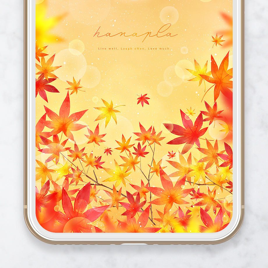【紅葉ほっこりオータムムーン】🍁癒やしの満月が照らす秋空🌕幸運を引き寄せるスマホ壁紙💫