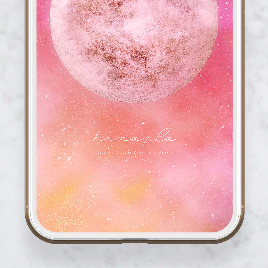 【巨大満月スーパーピンクムーン】恋愛運UP💗願いを叶える奇跡の満月✨ときめく夜空のスマホ壁紙🌙🌸