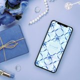 【リボンパールの縁結び🎀青き煌めき】透明感と癒しを運ぶ💎幸運を結ぶスマホ壁紙✨