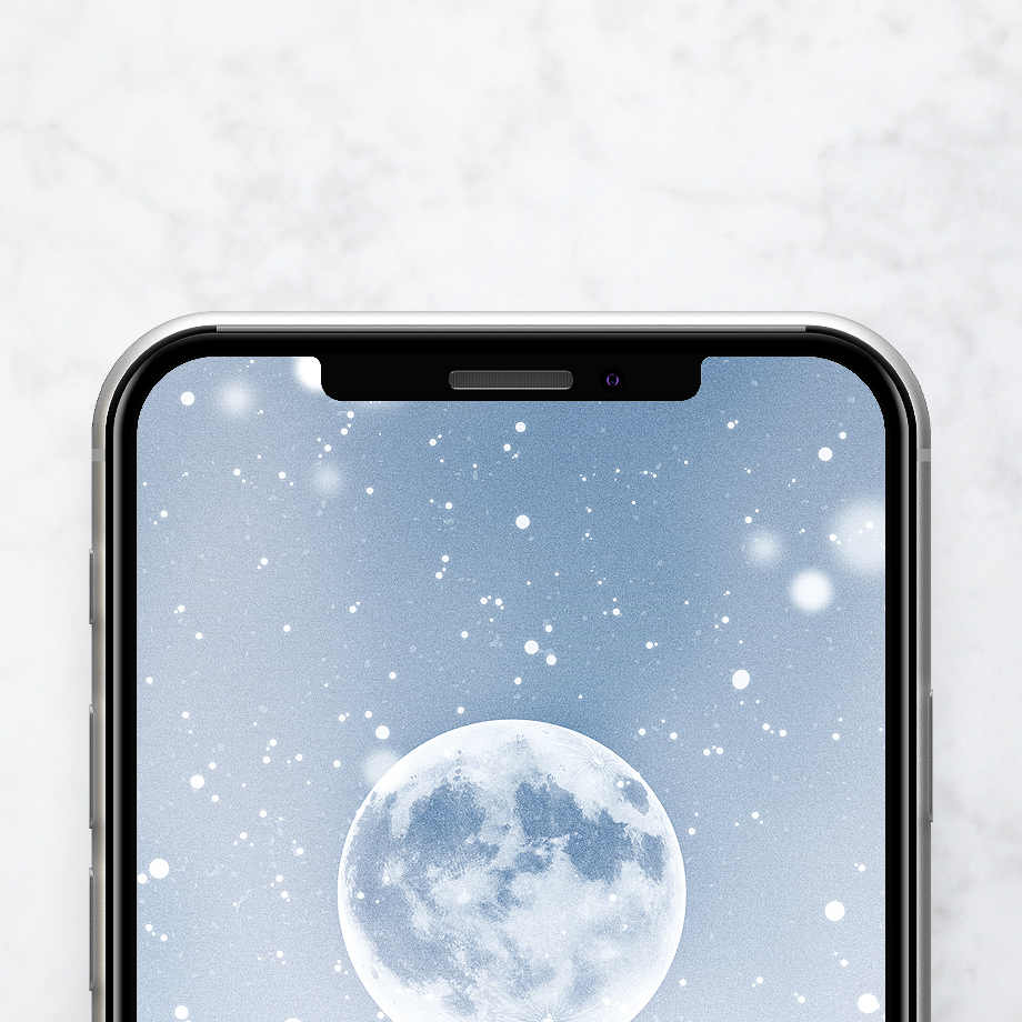 

【銀世界に輝く宝石スノームーン】❄️雪舞う夜に心癒す、白の浄化エネルギー満ちるスマホ待ち受け画像🌕✨