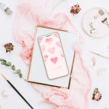 【ピンク水彩ハート】恋愛運アップに導く💘やさしい彩りの癒し待ち受け画像🌸スマホ壁紙で恋の願いを叶える✨