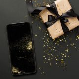 【ゴールデンブラック・グリッター】✨黒×金で金運上昇⤴開運を引き寄せる風水の待ち受けスマホ壁紙🌙
