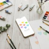 【レインボー水彩ハート】七色の願いを込めて💖幸運を引き寄せる、心ときめく開運待ち受け画像✨