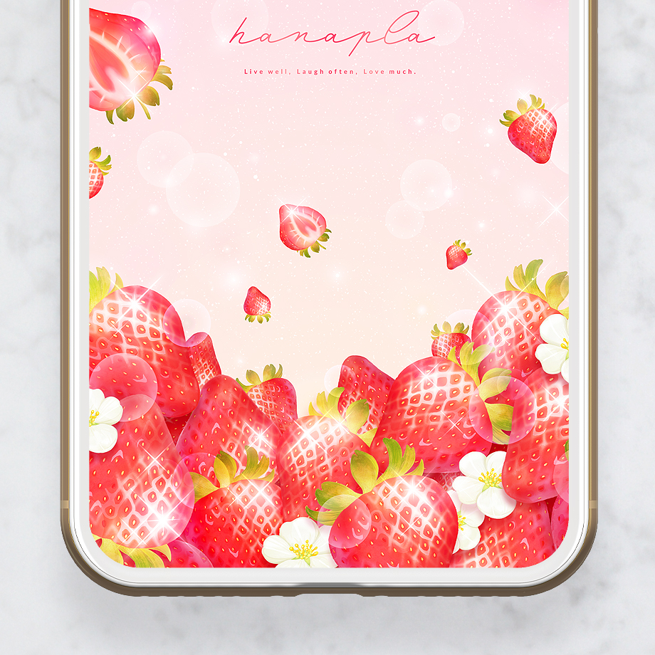 【しあわせ色の苺ミルク】🍓キラキラいちごが幸運を引き寄せる💖豊かさを運ぶ開運スマホ待ち受け✨