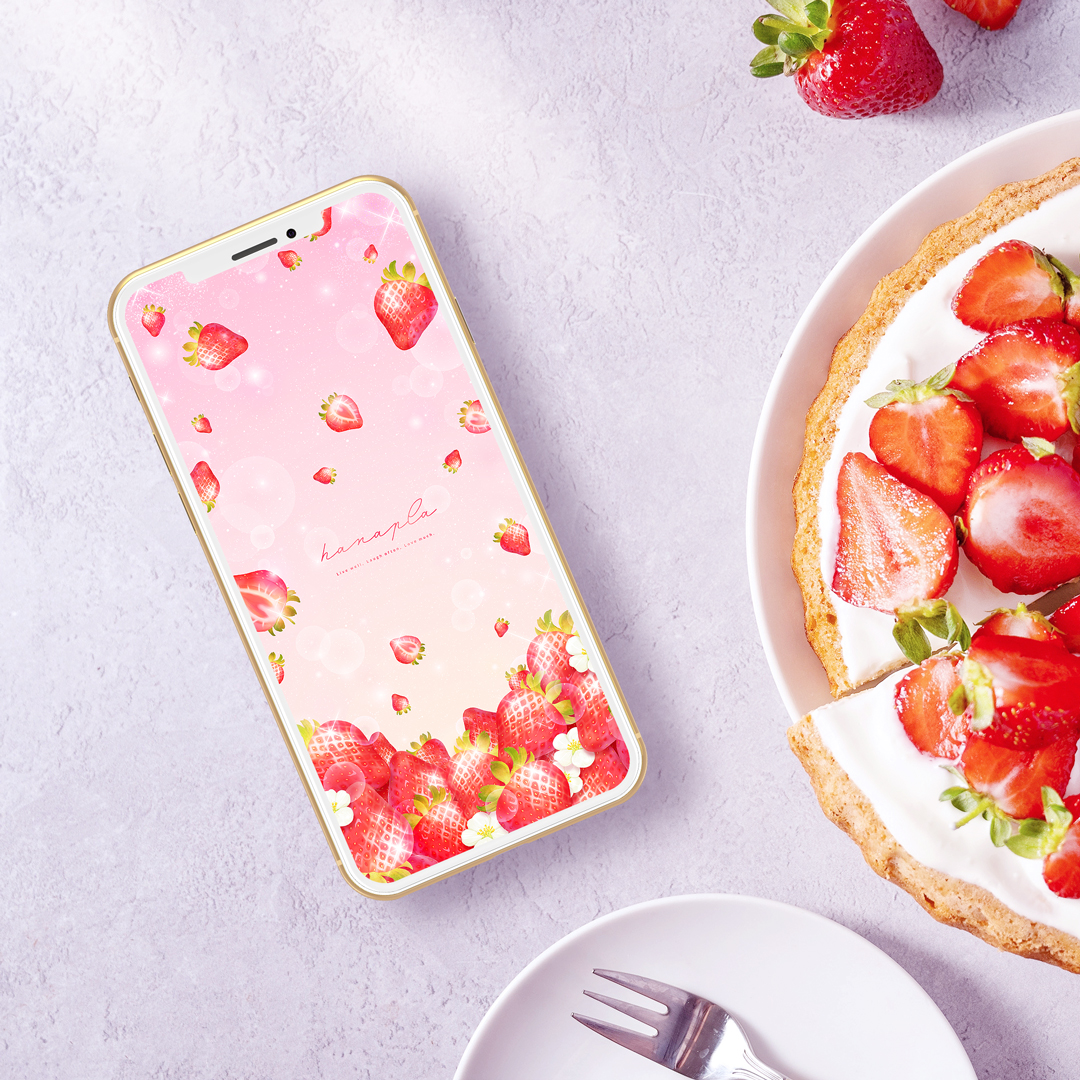 【しあわせ色の苺ミルク】🍓キラキラいちごが幸運を引き寄せる💖豊かさを運ぶ開運スマホ待ち受け✨