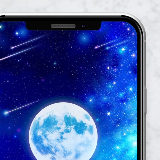 【銀河輝く流星と願い満月】🌌願い叶う奇跡の夜空✨心癒す幻想グラデーション待ち受け画像🌙