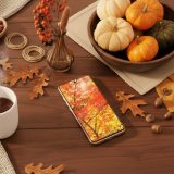 【幸福と秋光に包まれる橙黄金モミジ】🍁✨画面いっぱいに広がる紅葉が厄を祓い運気を高める、秋のパワースポット待ち受け🌞