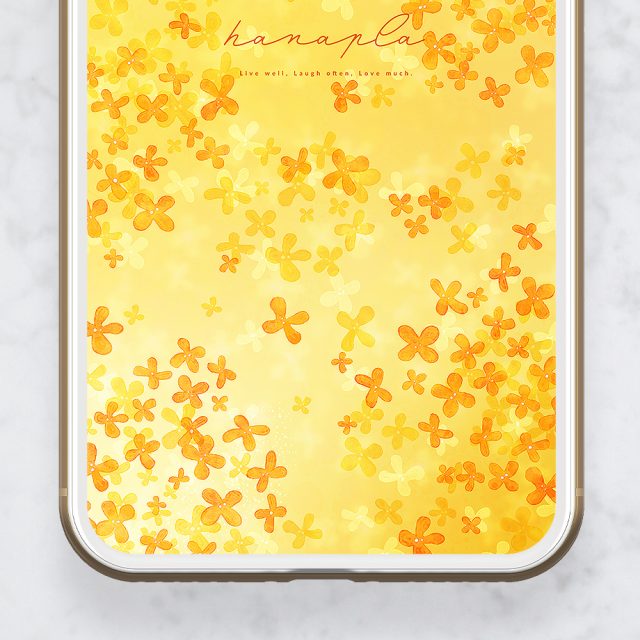 【幸福と癒しを呼ぶ金木犀】🍊水彩のやさしさと甘い香りを感じるオレンジ色の花々✨心満たす開運スマホ壁紙🌸