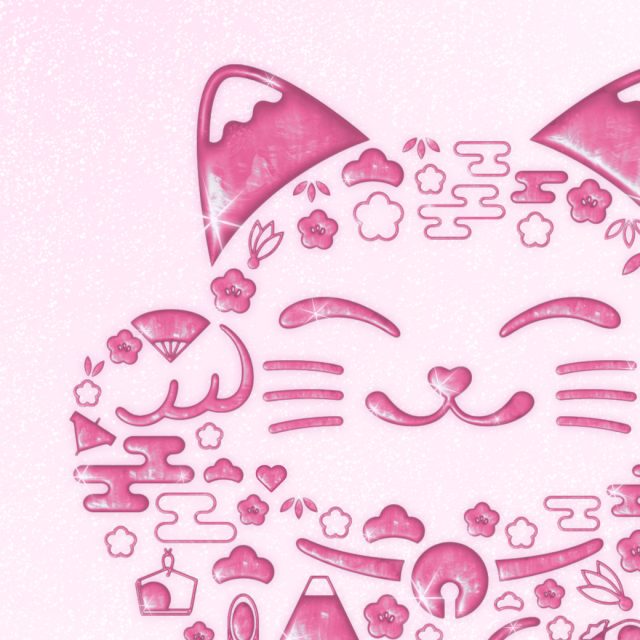 【開運総合！恋愛成就の桃色招き猫】💖キラめく桃色の輝きが愛とご縁を呼び込み、幸せな恋を引き寄せるスマホ待受✨