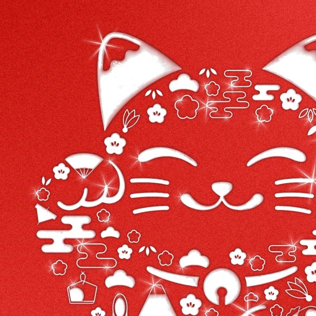 【開運複合！幸福の白色招き猫】✨紅白の縁起色とキラめく福モチーフで金運・良縁・幸福を呼び込むスマホ待受🎁