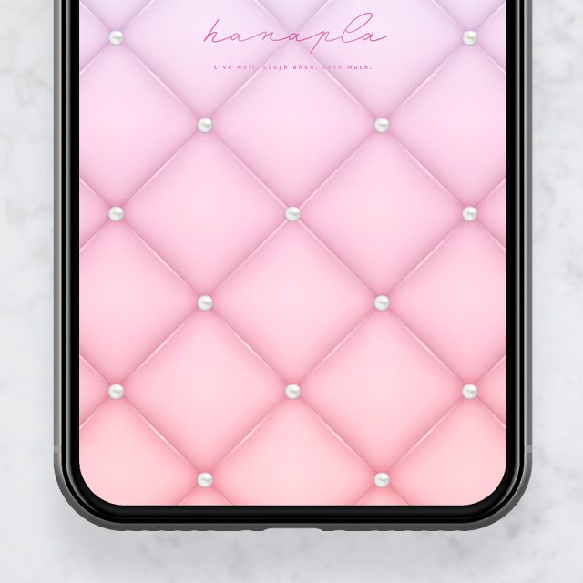 【守護の宝石とピンクブルーキルト】💎愛と癒しのグラデーション✨真珠が導く上品で幸福なスマホ待ち受け壁紙🌸