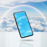 【しあわせな虹と青空】七色の願いが舞い降りる✨心晴れやかに幸運を呼び込むスマホ待ち受け画像📱💙