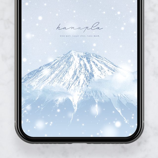 【冬最強美の銀世界富士】❄️白銀に輝く雪と綿雪が舞う幻想の富士山🗻心を清め幸福を呼ぶ開運スマホ壁紙✨