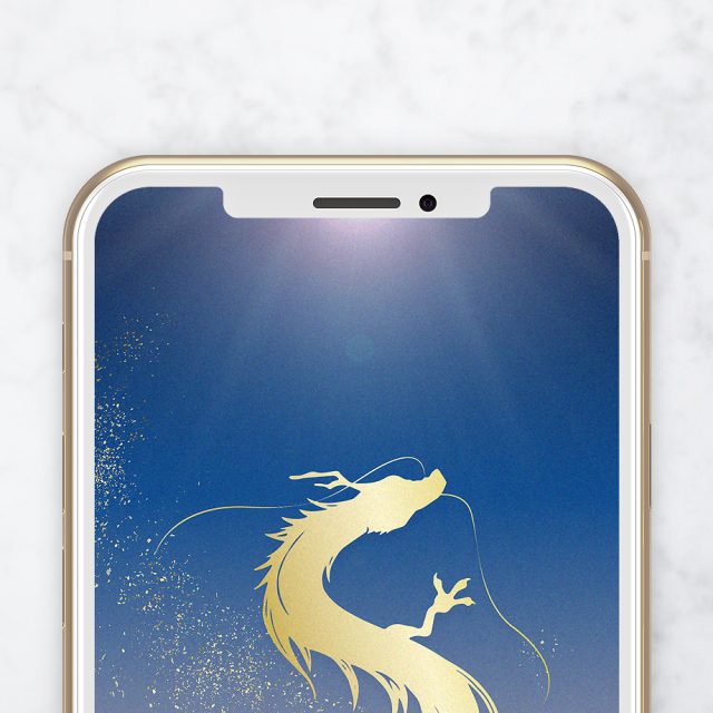 【天光に昇る金龍神と暁の赤富士】✨天から差す光に導かれ昇る金龍神🐉運気上昇・成功・守護をもたらす神聖な開運待ち受け🌅