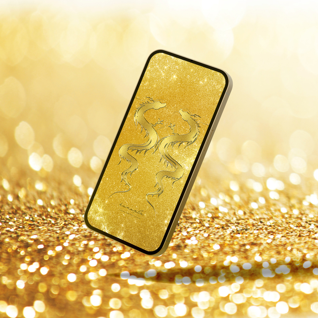 【最強調和金運三重奏！黄金双龍神】✨二柱の金龍が放つ黄金の輝き🐉金運・繁栄・幸福を同時に奏でる、神光きらめく最強開運待ち受け💎🌕