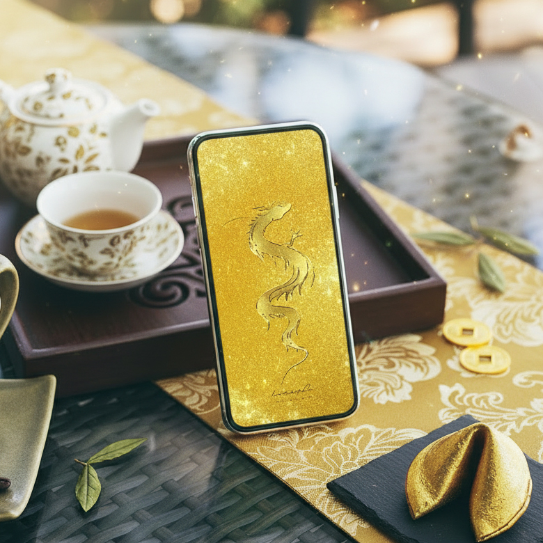 【神光宿る!金運昇る黄金龍神】✨天の光をまとい昇る黄金龍神🐉神聖な輝きが金運・成功・幸福を呼び込む最強の開運待ち受け💎🌕