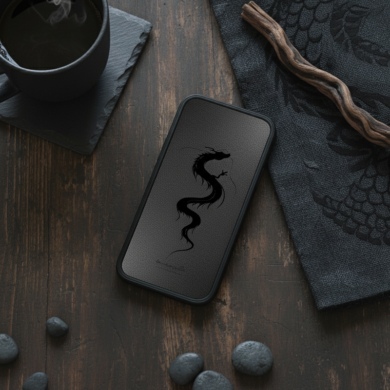 【五龍の一柱!神威纏う黒龍神】⚫深淵の闇に宿る光、守護と覚醒の龍🐉あらゆる厄を祓い、運命を強く整える。心の底から力が湧く神秘の開運待受✨🌌