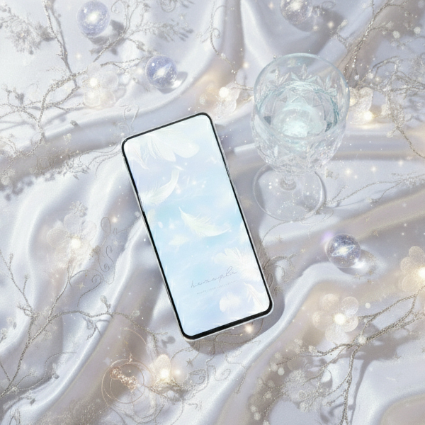 【天使の白い羽根ライトブルー】爽やかな風に運ばれて🪽心を晴らす癒しのスマホ壁紙✨